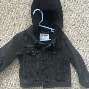 Black denim jacket/ hoodie